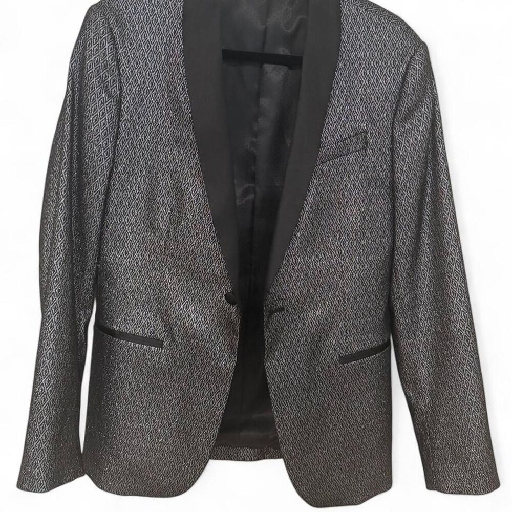JF J Ferrar Men's Grey and Black Tailored Suit Jackets Size 40R